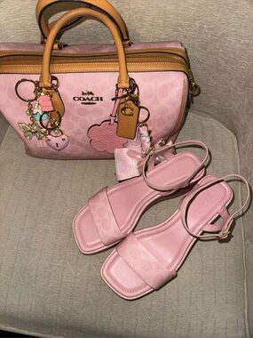‼️Coach Powder Pink Gale Wedge Sandal In Signature Canvas NWOB (SANDAL ONLY)